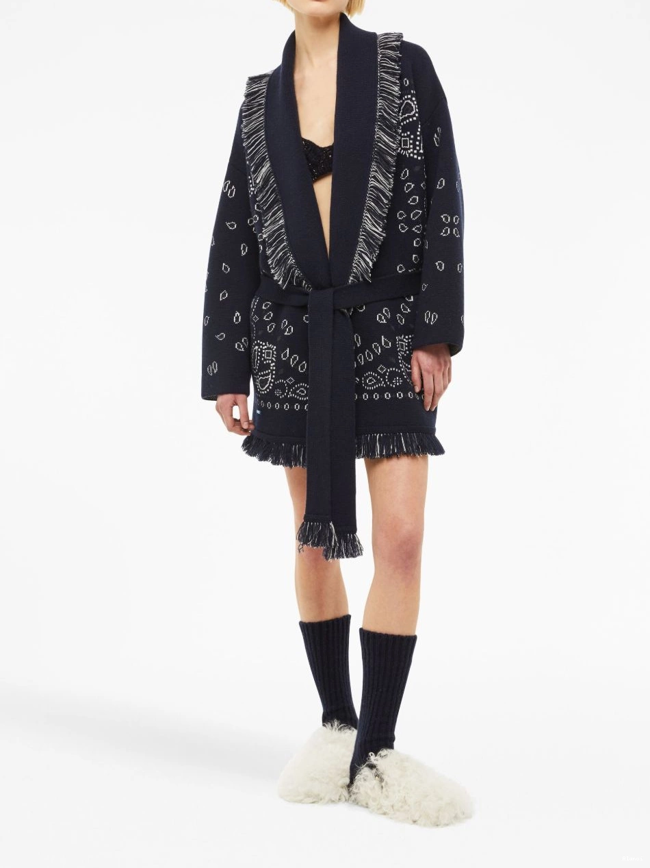 Cheap cashmere cardigan jacquard Alanui Bandana Women 0825